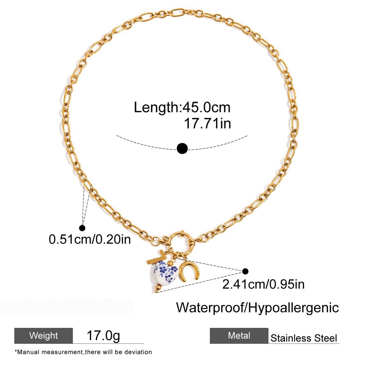 1 Piece Exquisite Heart Sun Stainless Steel Waterproof Gold Color Pearl Women's Pendant Necklaces h5 