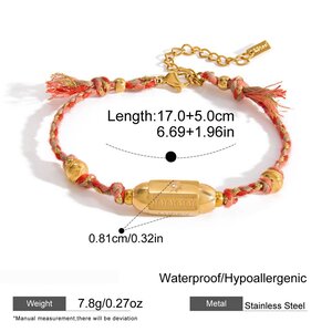 1 Pieceretro Letter Stainless Steel Waterproof Gold Color Women's Charm Bracelets h5 Picture2
