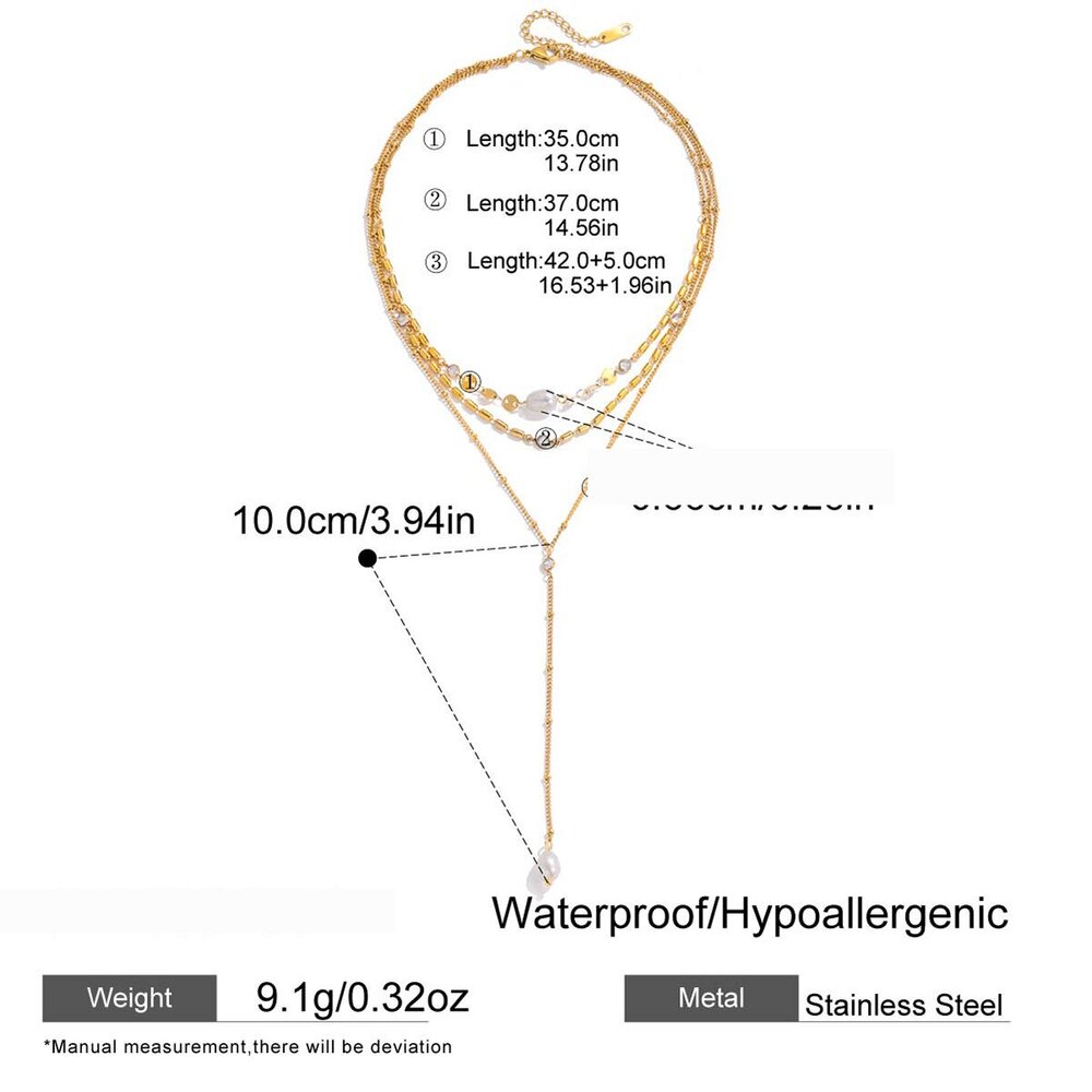1 Piece Elegant Star Stainless Steel Waterproof Gold Color Zircon Women's Layered Necklaces Picture2