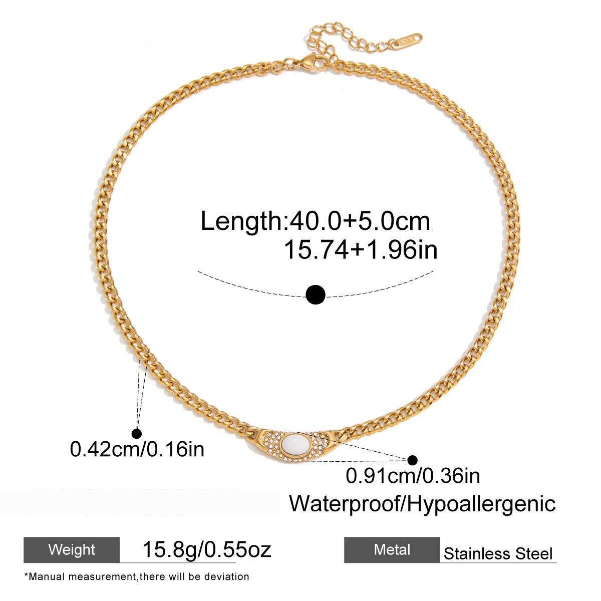 1 Piece Vintage Circle Stainless Steel Waterproof Gold Color Women's Pendant Necklaces 