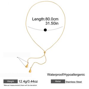 1 Piece Gorgeous Daily Droplet Stainless Steel Waterproof Women's Long Necklaces h5 Picture2