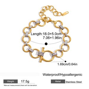 1 Piece Mixed Gold Color And Silver Colors Stainless Steel Waterproof Women's Chain Bracelets h5