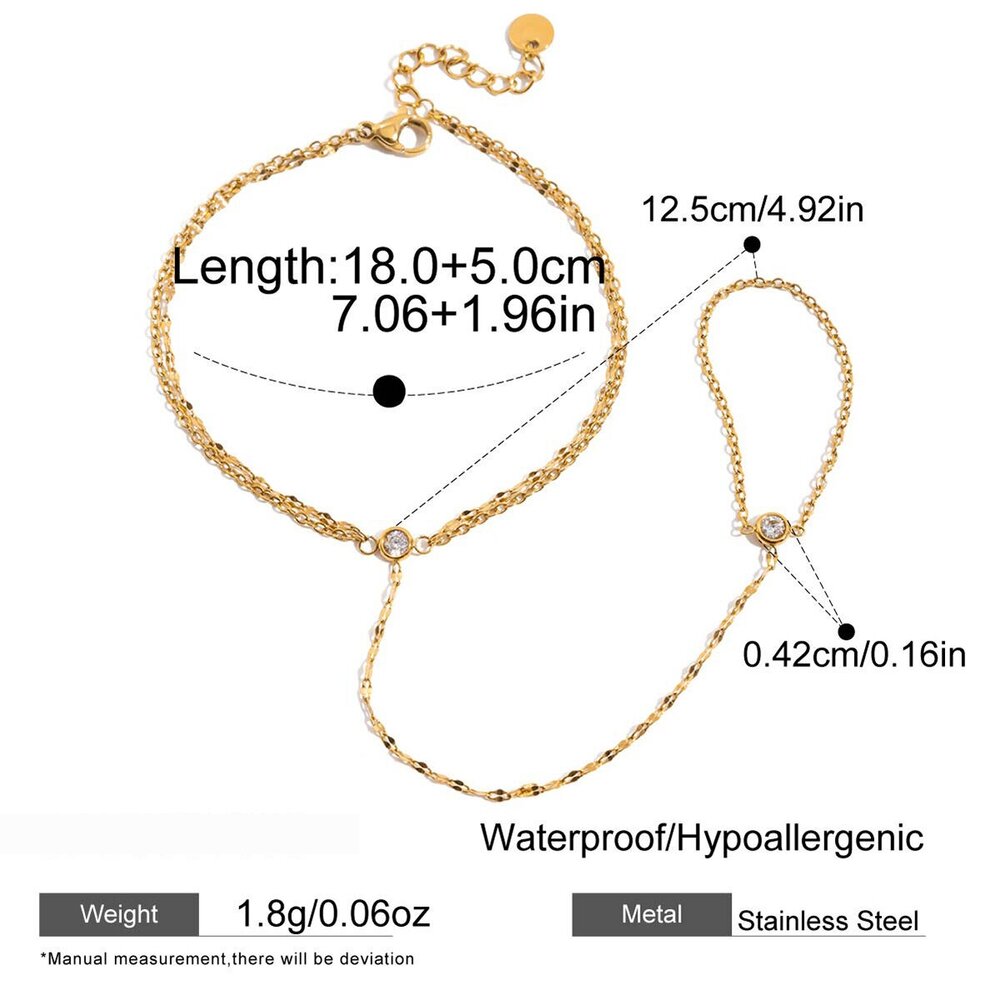 1 Piece Exquisite Heart Stainless Steel Waterproof Gold Color Women's Charm Bracelets h5Picture2