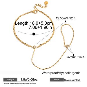 1 Piece Exquisite Heart Stainless Steel Waterproof Gold Color Women's Charm Bracelets h5 Picture2