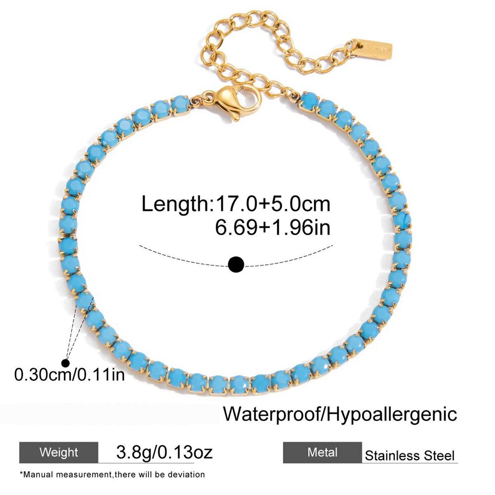 1 Piece Luxurious Calaite Stainless Steel Waterproof Gold Color Women's Chain Bracelets