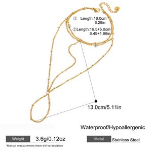 1 Piece Minimalist Daily Lines Stainless Steel Waterproof Gold Color Women's Chain Bracelets h5 Picture2