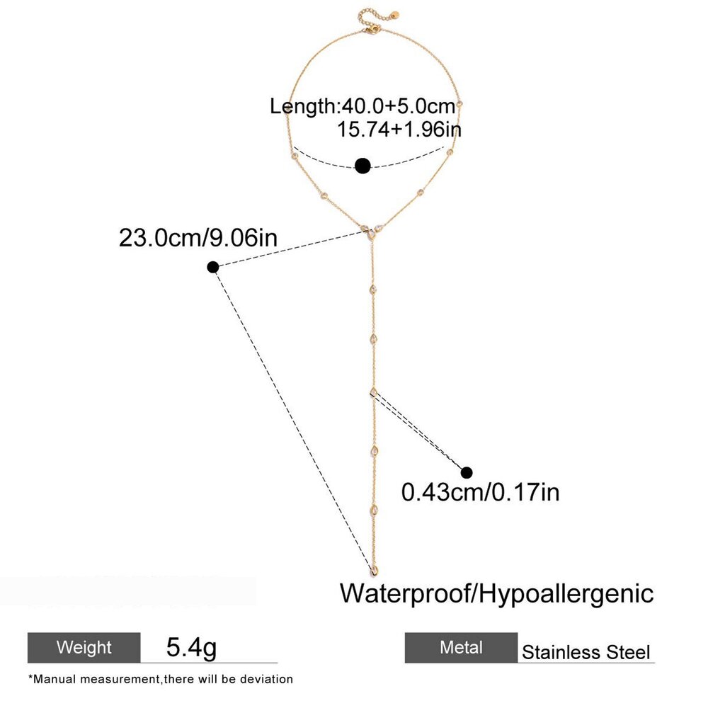 1 Piece Simple Droplet Stainless Steel Waterproof Gold Color Women's Pendant Necklaces Picture2