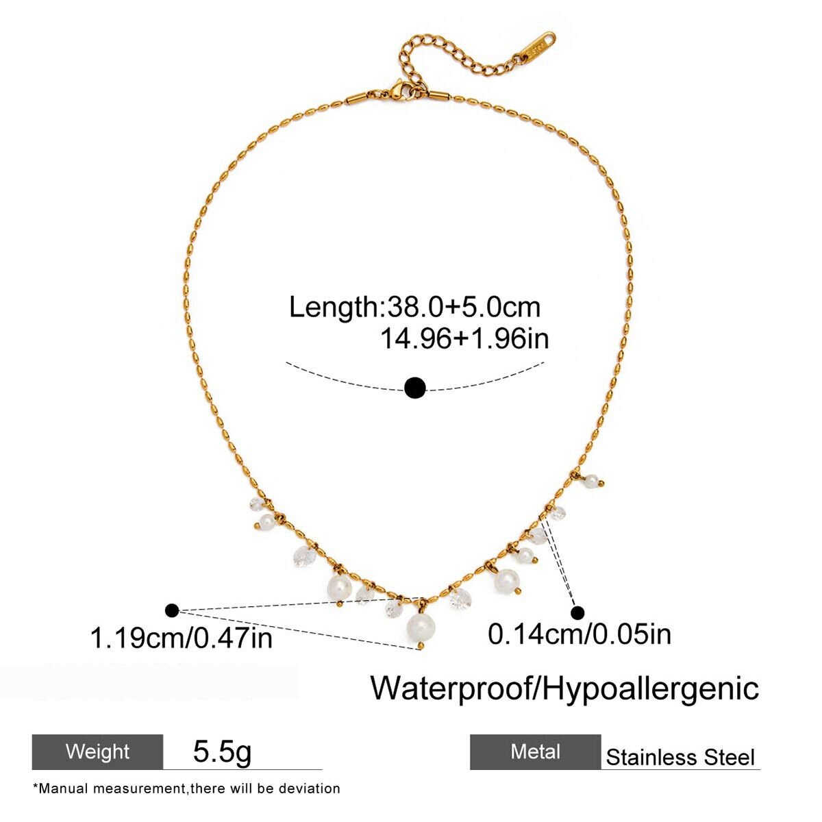 1 Piece Elegant Tassel Stainless Steel Waterproof Gold Color Women's Pendant Necklaces h5 Picture2