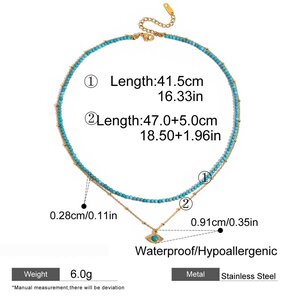 1 Piece Delicate Devil's Eye Calaite Stainless Steel Waterproof Gold Color Women's Layered Necklaces h5 Picture2