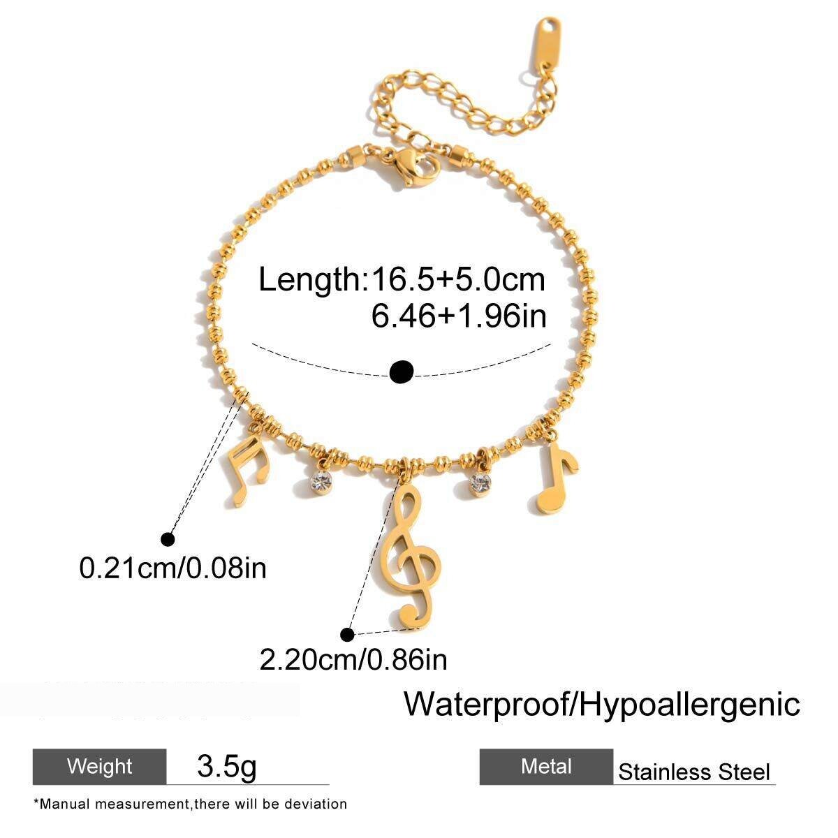 Designable Note Stainless Steel Waterproof Gold Color Women's Jewelry Sets Picture2