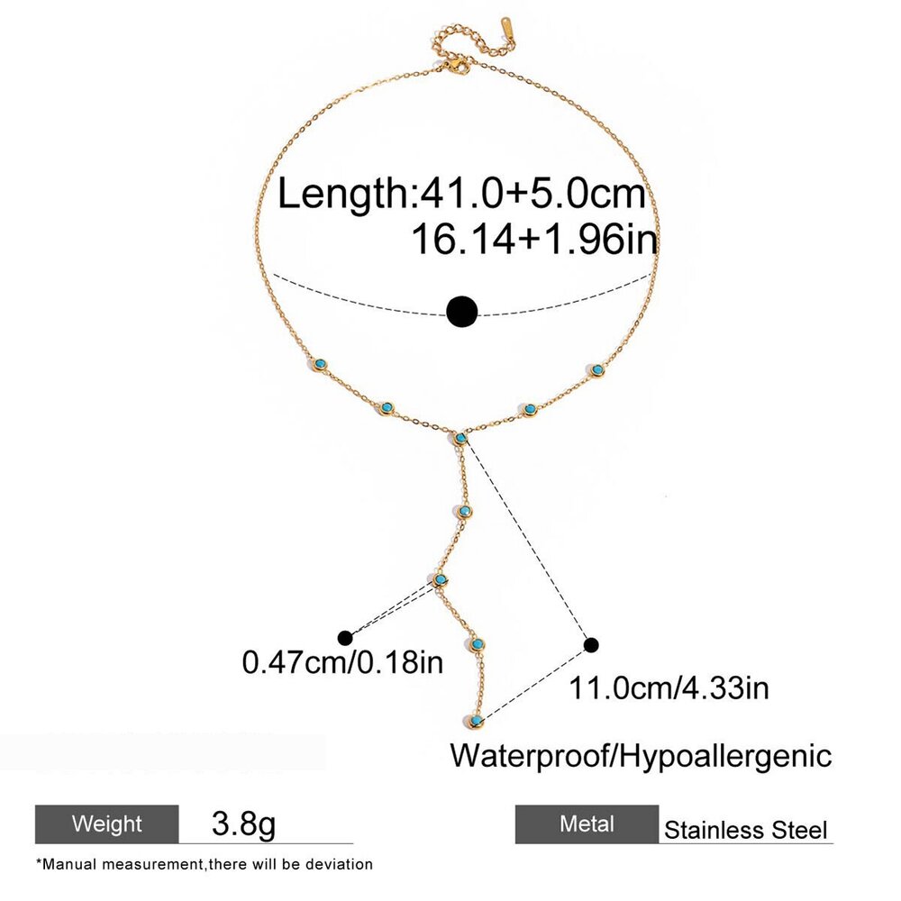 1 Piece Minimalist Circle Stainless Steel Waterproof Gold Color Natural Stone Women's Pendant Necklaces Picture2