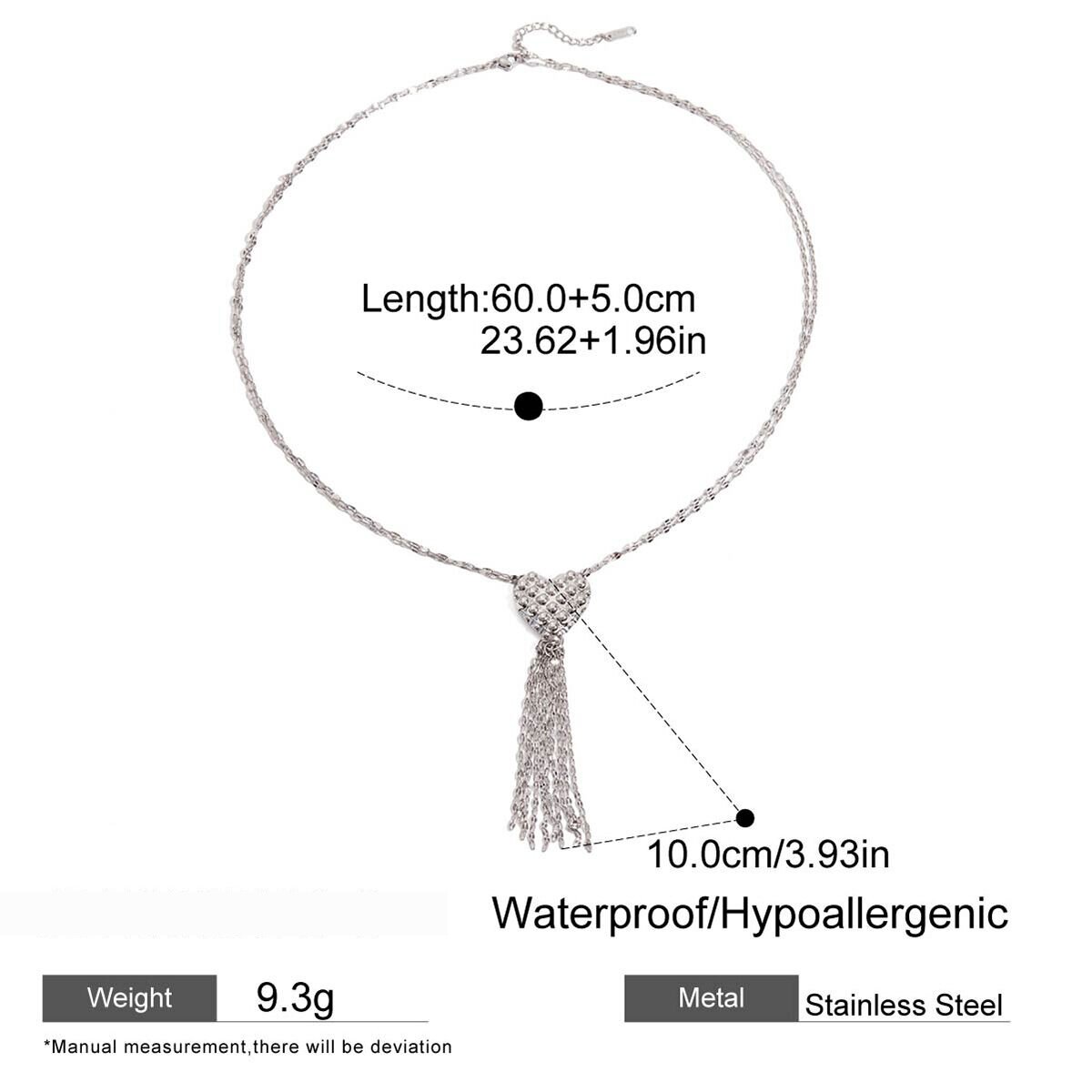 1 Piece Sexy Heart Stainless Steel Waterproof Silver Color Women's Pendant Necklaces Picture2