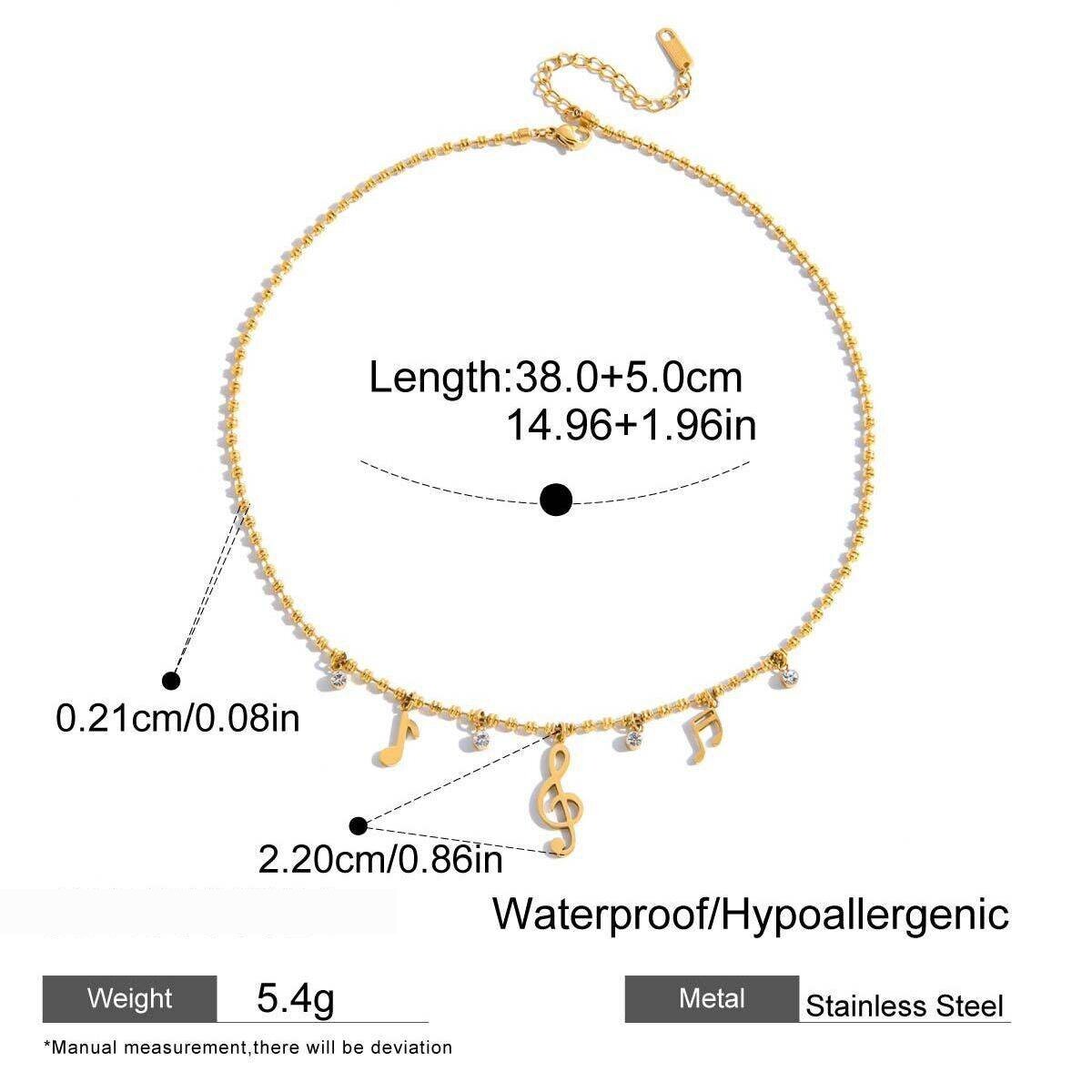 Designable Note Stainless Steel Waterproof Gold Color Women's Jewelry Sets Picture2