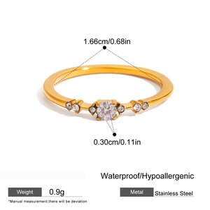 1 Piece Simple Twist Stainless Steel Waterproof Gold Color Minimalist Rings h5