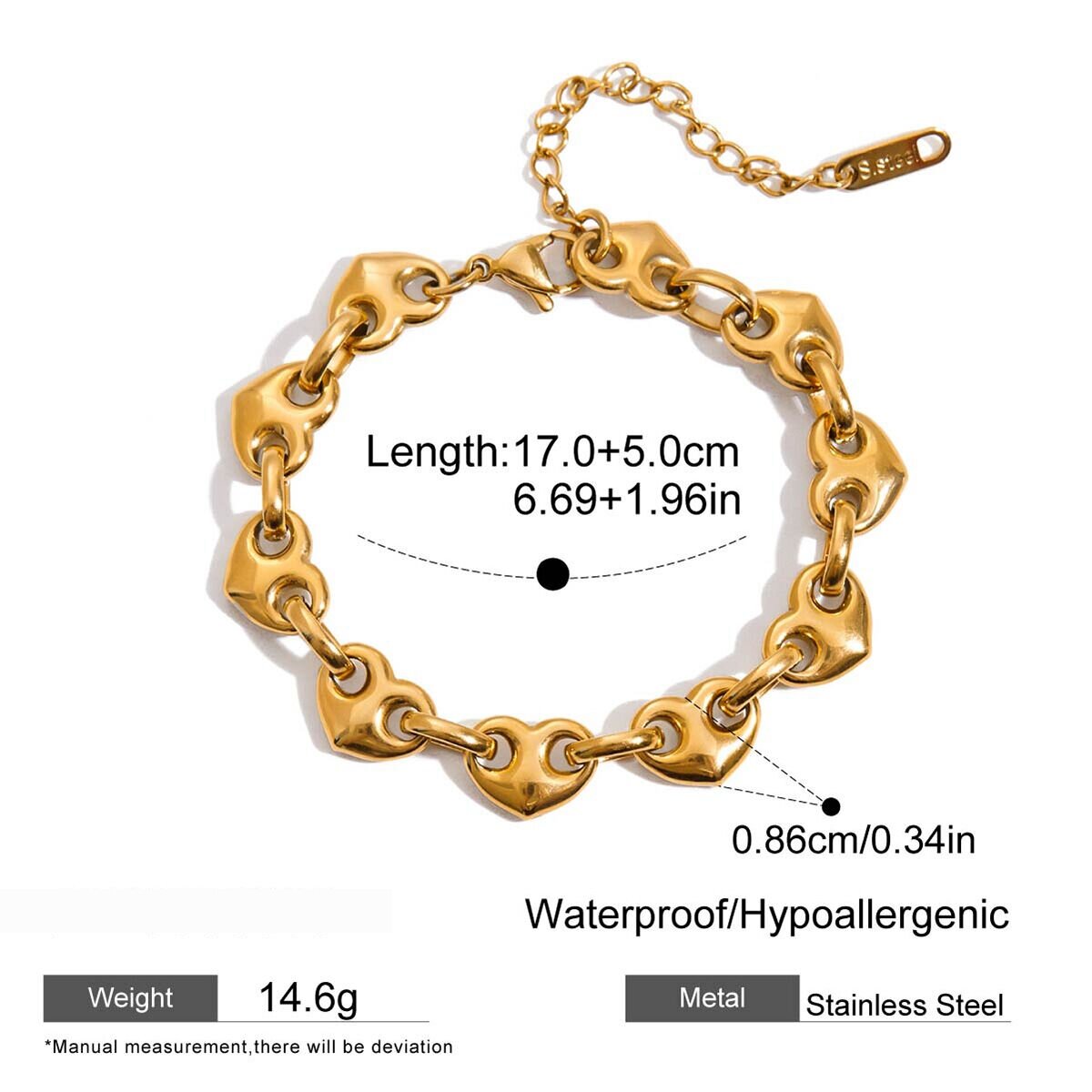 Romantic Series Heart Stainless Steel Waterproof Gold Color Women's Jewelry Sets Picture2