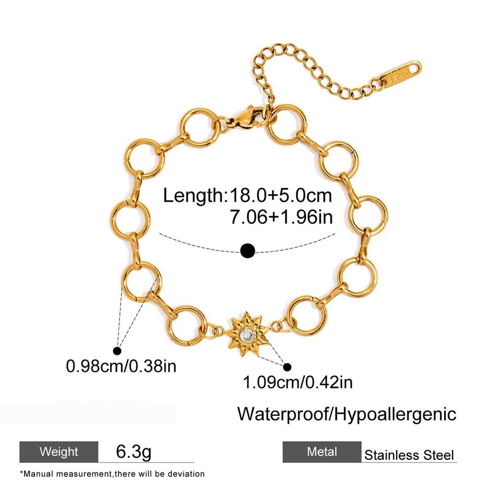 Classic Sun Stainless Steel Waterproof Gold Color Women's Jewelry Sets