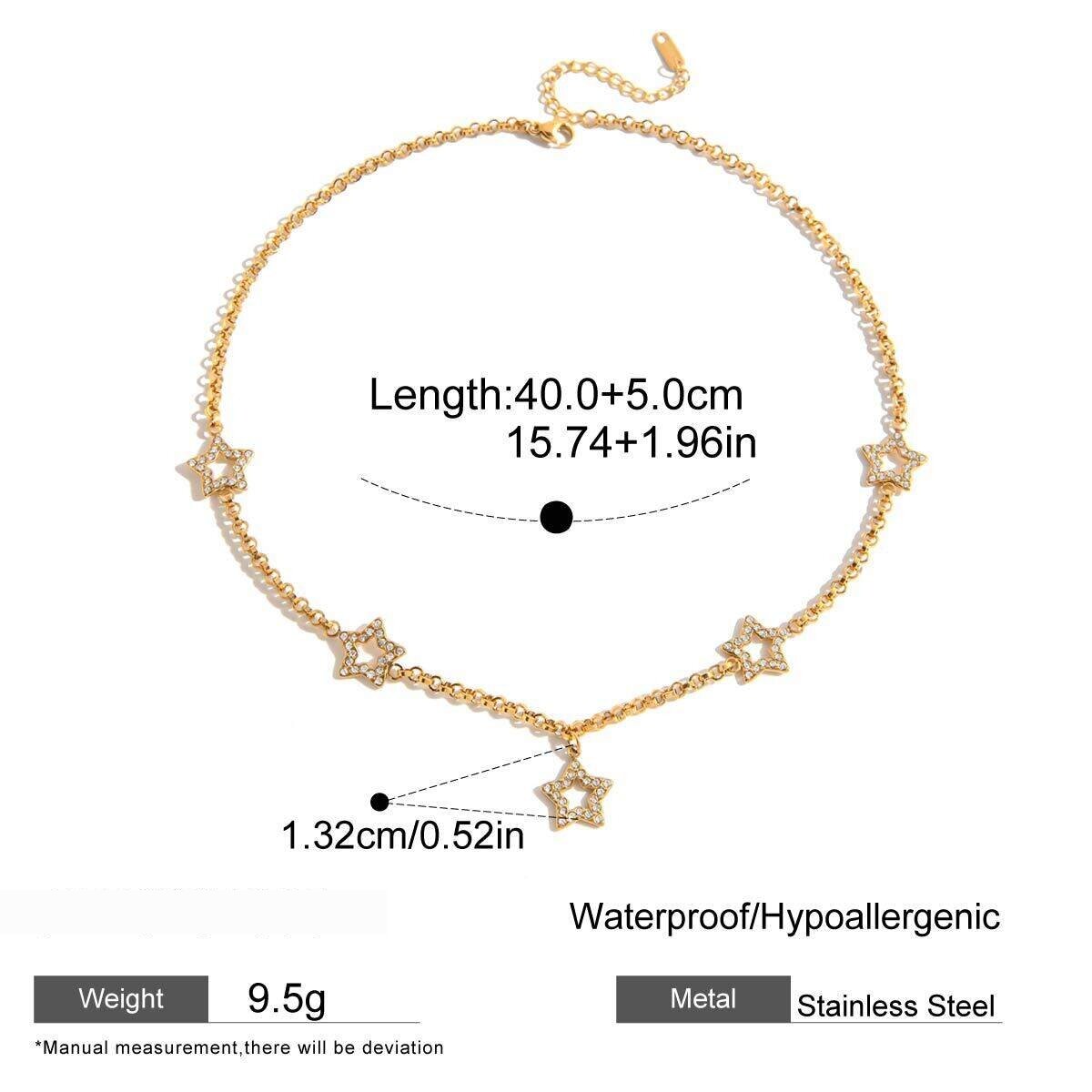 1 Piece Delicate Star Stainless Steel Waterproof Gold Color Women's Pendant Necklaces h5 Picture2