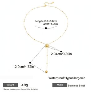 1 Piece Sexy Sun Long-Chain Stainless Steel Waterproof Gold Color Women's Pendant Necklaces h5 Picture2