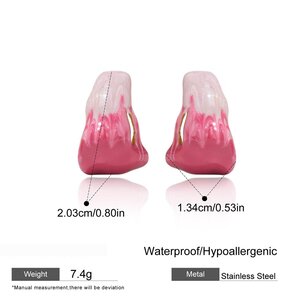 1 Pair Romantic Gradient Color Stainless Steel Waterproof Women's Hoop Earrings h5 Picture2
