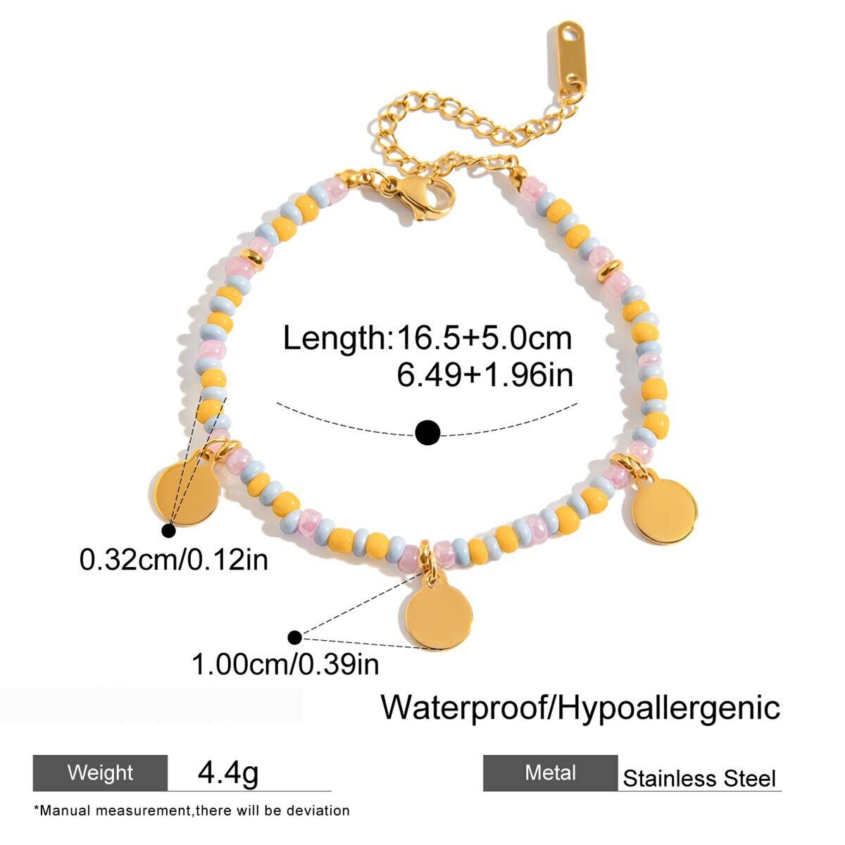 1 Piece Versatile Series Beads Stainless Steel Waterproof Gold Color Women's Jewelry Sets h5 Picture2