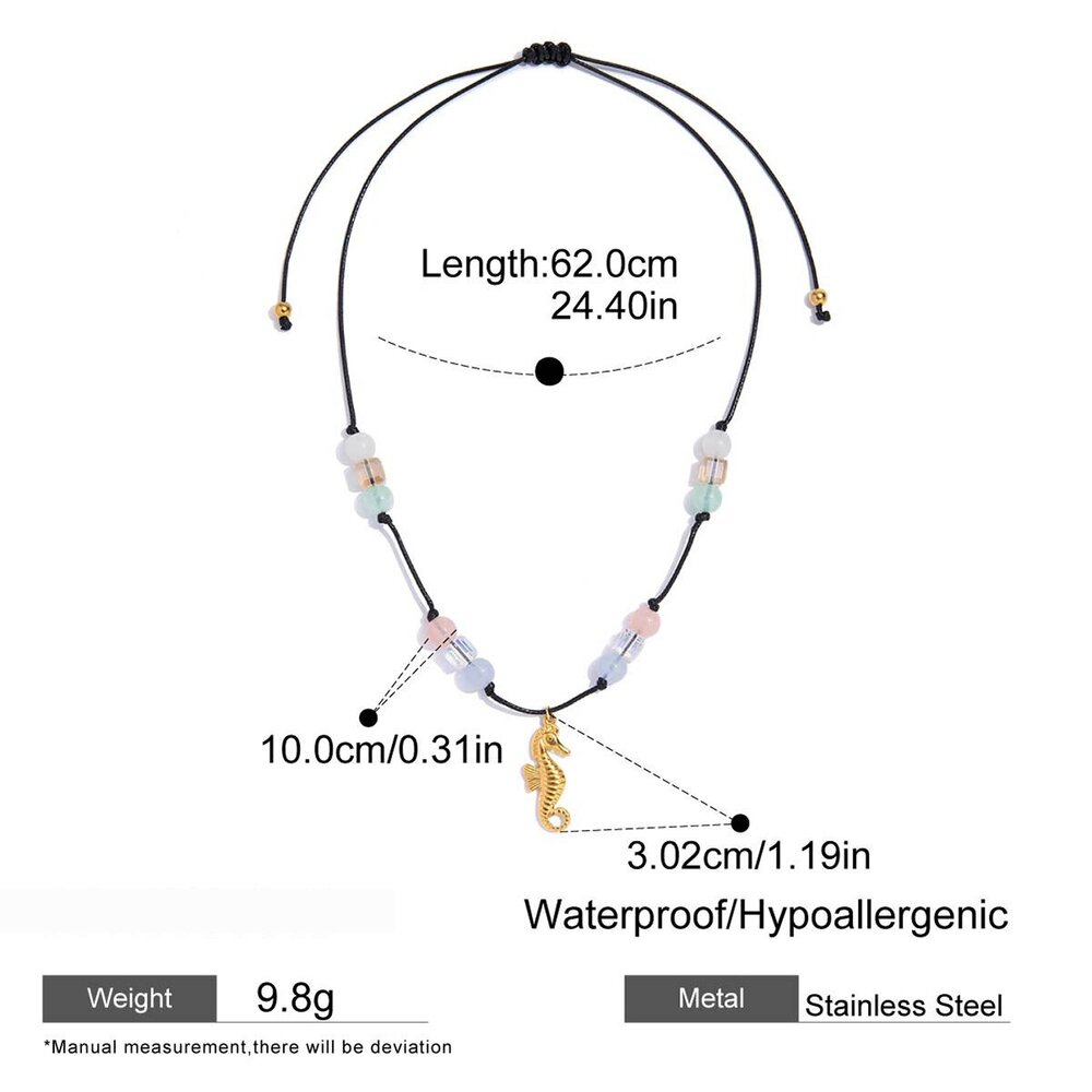 1 Piece Vacation Starfish Stainless Steel Waterproof Gold Color Women's Pendant Necklaces