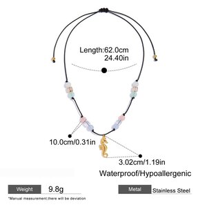 1 Piece Vacation Starfish Stainless Steel Waterproof Gold Color Women's Pendant Necklaces h5