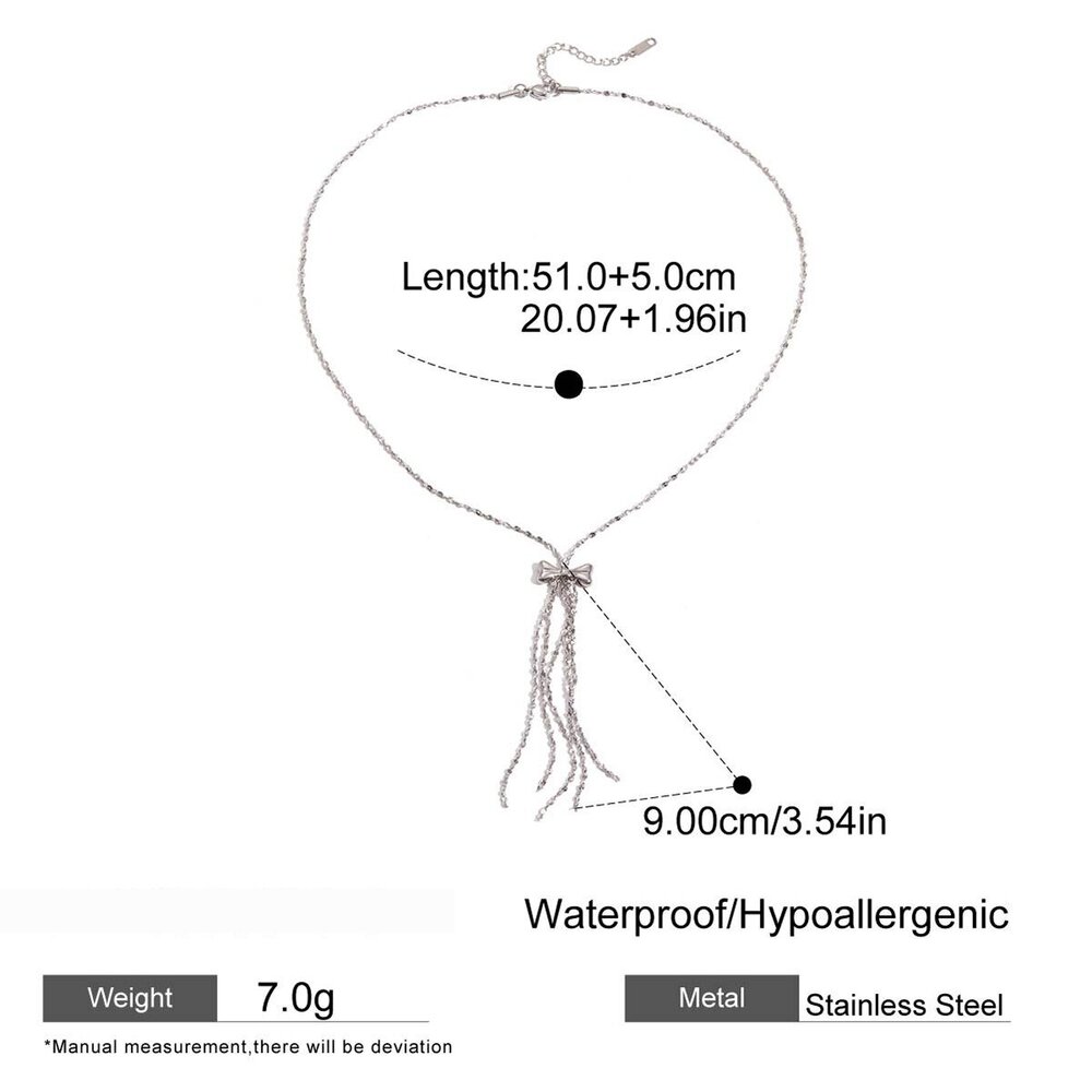 1 Piece Daily Bow Knot Stainless Steel Waterproof Women's Pendant Necklaces Picture2