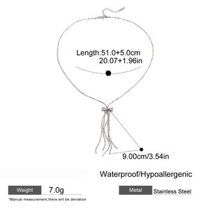 1 Piece Daily Bow Knot Stainless Steel Waterproof Women's Pendant Necklaces h5 Picture2