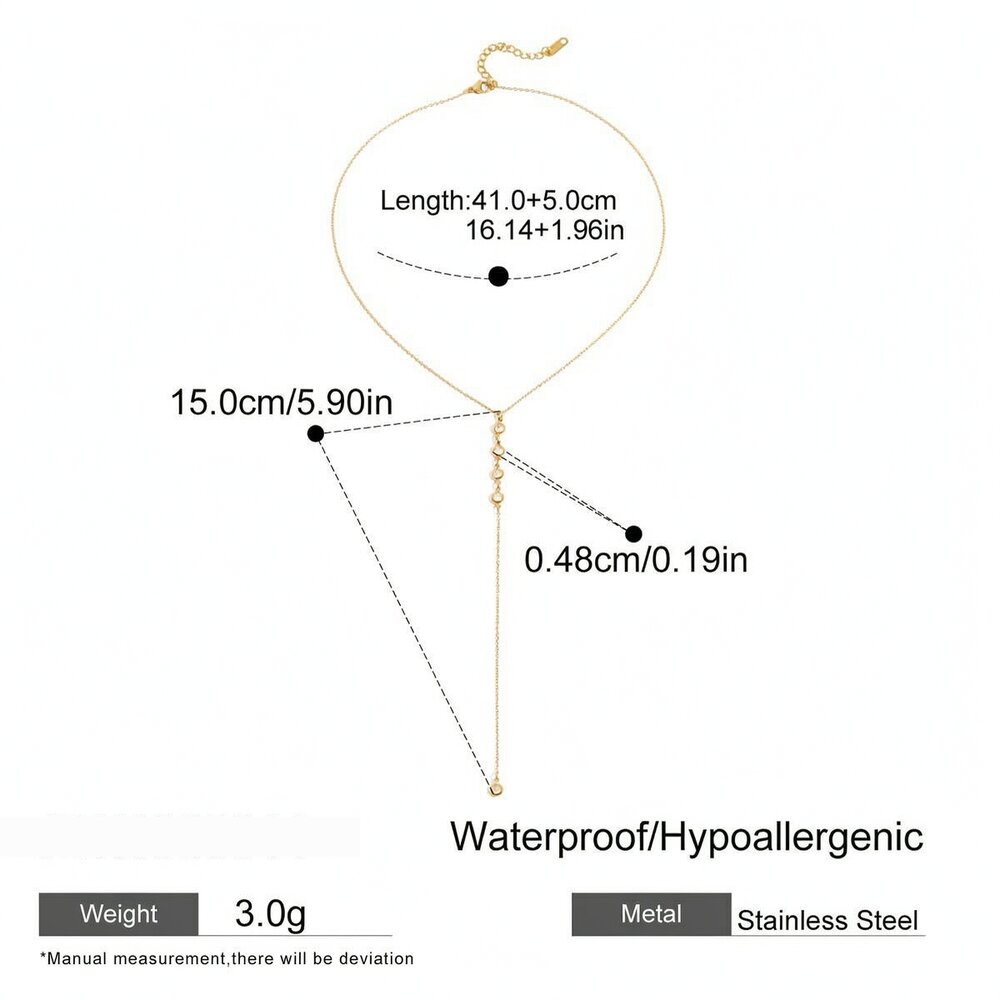 1 Piece Delicate Tassel Stainless Steel Waterproof Gold Color Women's Pendant Necklaces Picture2