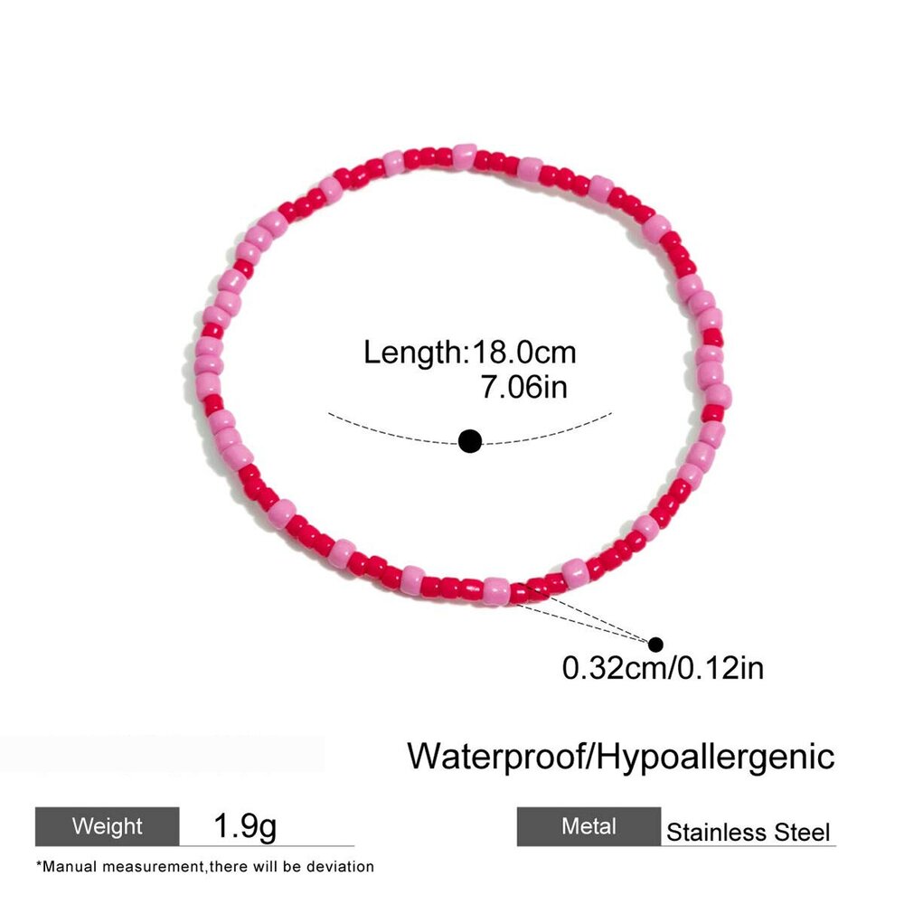 1 Piece Romantic Pink Heart Stainless Steel Waterproof Gold Color Women's Charm Bracelets