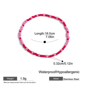 1 Piece Romantic Pink Heart Stainless Steel Waterproof Gold Color Women's Charm Bracelets h5
