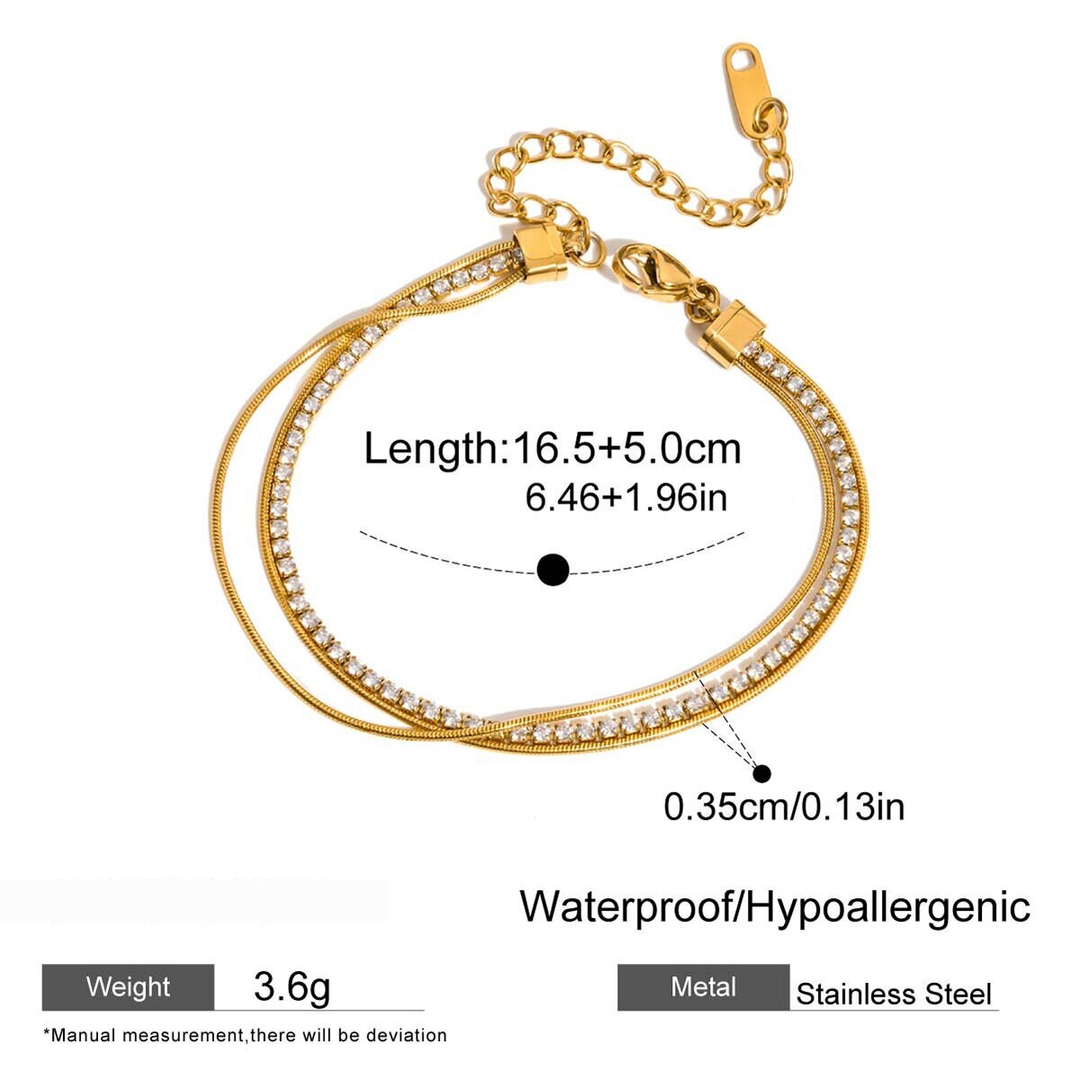 1 Piece Elegant Shell Stainless Steel Waterproof Gold Color Women's Charm Bracelets Picture2