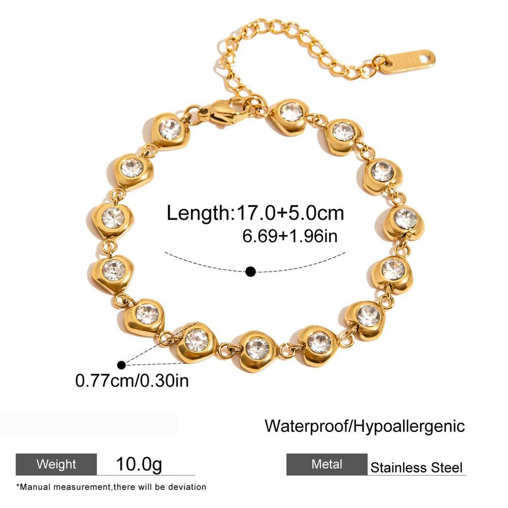 Pulsera De Cadena De Acero Inoxidable Con Forma De Estrella Para Mujer, Lujosa, Resistente Al Agua, Color Dorado, 1 Unidad