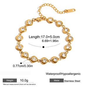 Pulsera De Cadena De Acero Inoxidable Con Forma De Estrella Para Mujer, Lujosa, Resistente Al Agua, Color Dorado, 1 Unidad h5