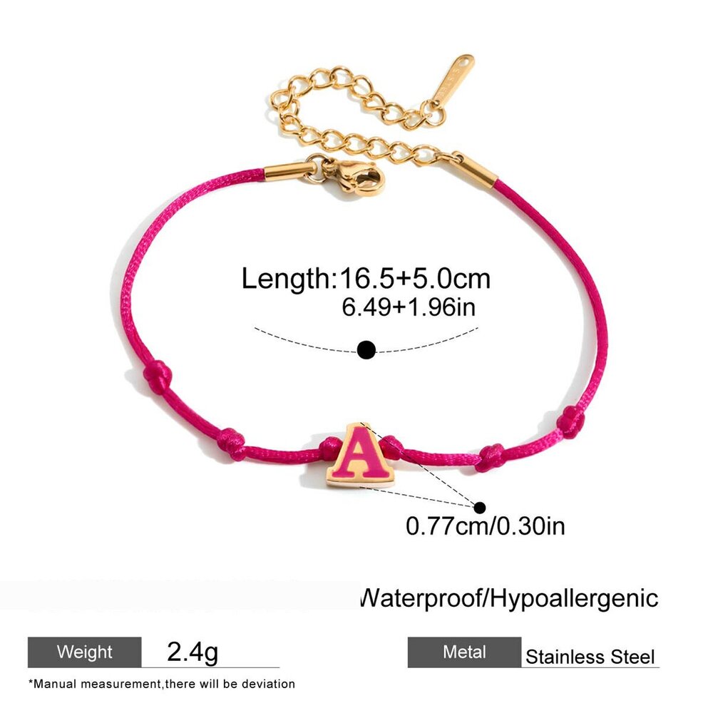 1 Piece Daily Letter Stainless Steel Waterproof Gold Color Women's Charm Bracelets Picture2