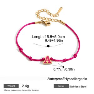 1 Piece Daily Letter Stainless Steel Waterproof Gold Color Women's Charm Bracelets h5 Picture2