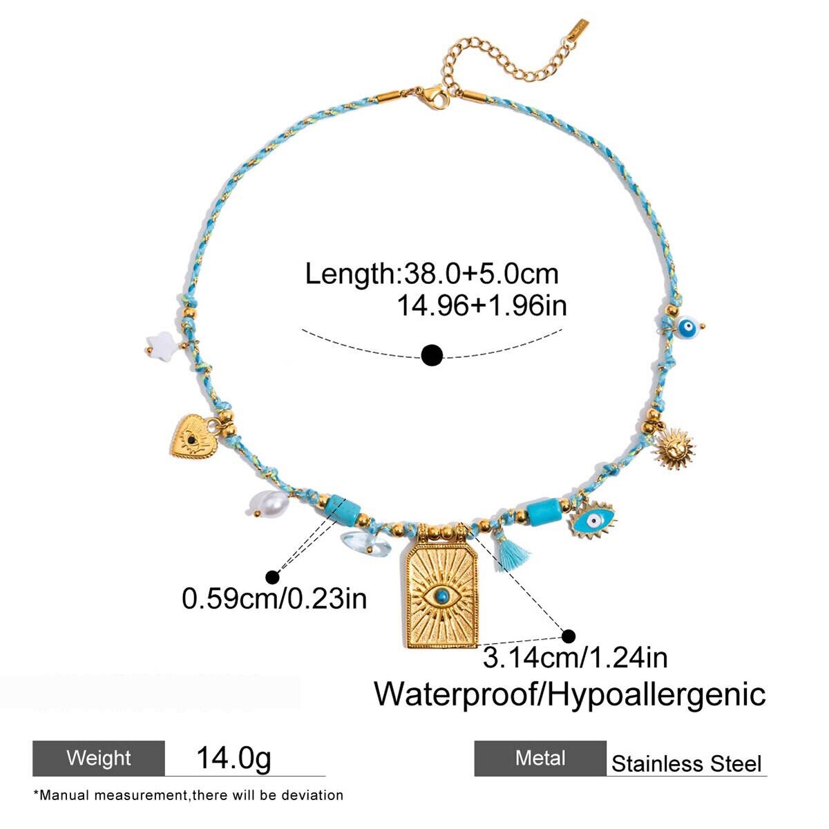 1 Piece Classic Tarot Calaite Stainless Steel Waterproof Gold Color Women's Pendant Necklaces Picture2