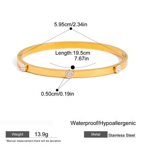 1 Piece Delicate Cherry Stainless Steel Waterproof Gold Color Women's Bangles h5