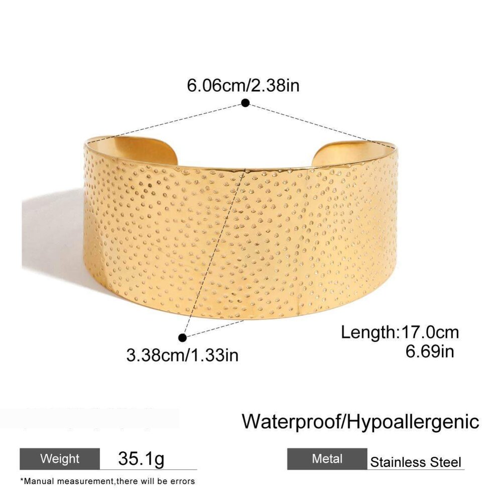 1 Piece Designable High-End Texture Stainless Steel Waterproof Gold Color Women's Bangles Picture2