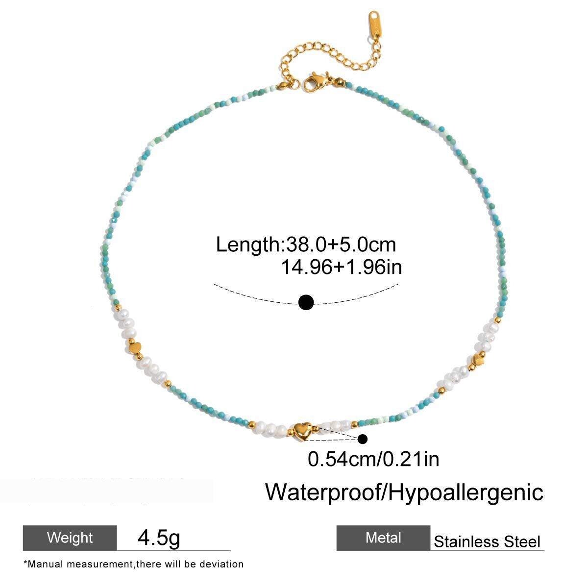1 Piece Designable Beads Stainless Steel Waterproof Gold Color Women's Beaded Necklaces h5 Picture2