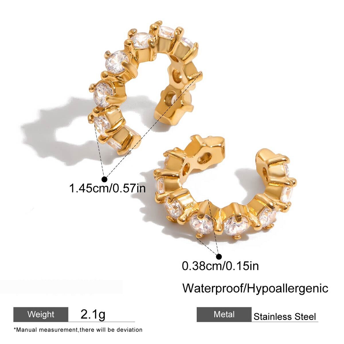 1 Pair Simple Twisted Knot Stainless Steel Waterproof Gold Color Women's Stud Earrings h5 