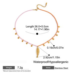 1 Piece Designable Fish Stainless Steel Waterproof Gold Color Women's Pendant Necklaces h5 Picture2