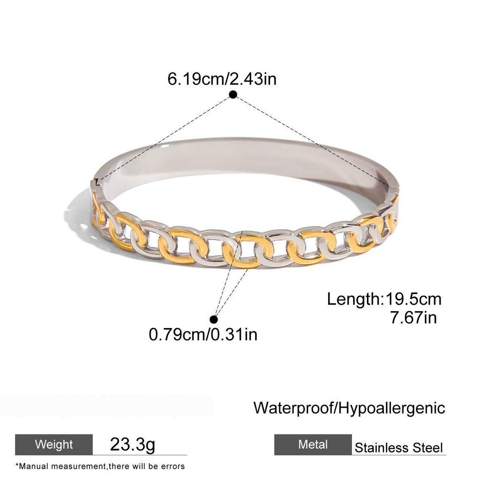 1 Piece Mixed Color Annular Stainless Steel Waterproof Women's Bangles