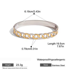 1 Piece Mixed Color Annular Stainless Steel Waterproof Women's Bangles h5