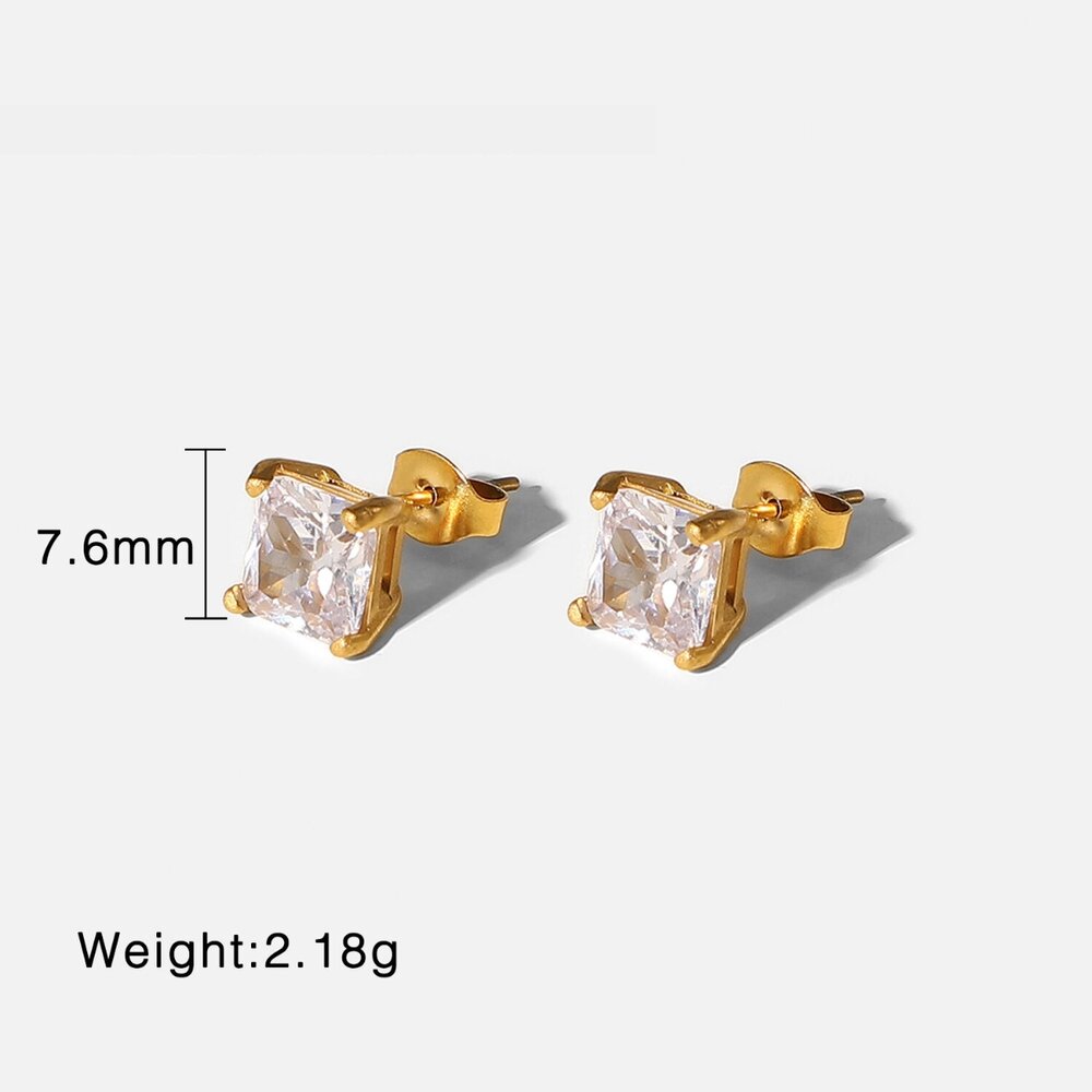 1 Pair Elegant Shell Stainless Steel Waterproof Gold Color Women's Stud Earrings