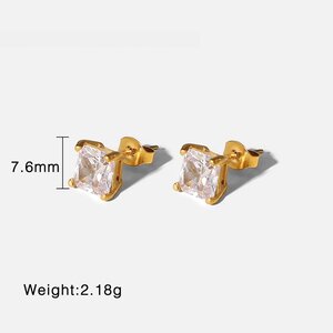 1 Pair Elegant Shell Stainless Steel Waterproof Gold Color Women's Stud Earrings h5