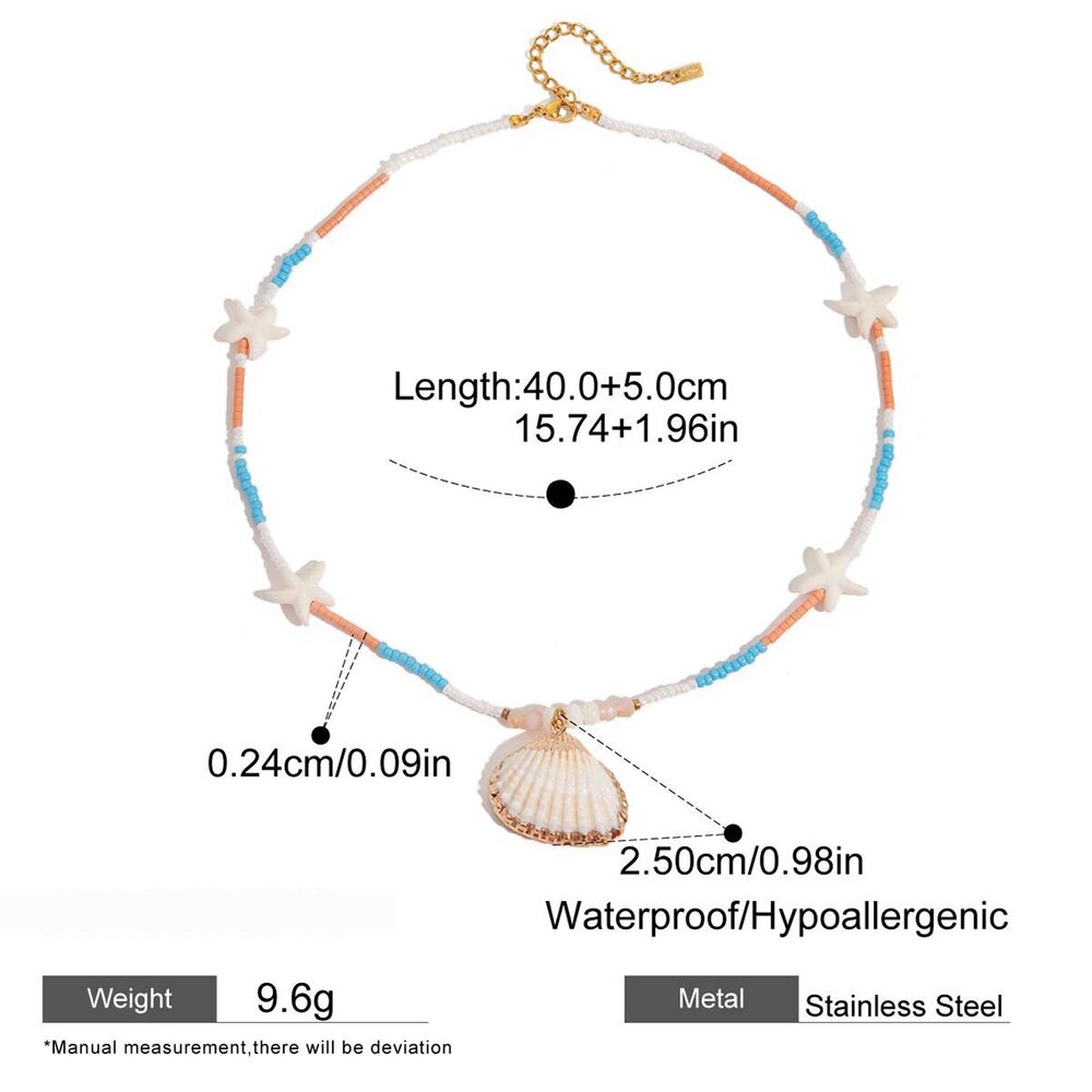 1 Piece Vacation Shell Stainless Steel Waterproof Women's Pendant Necklaces Picture2