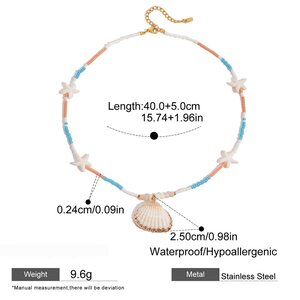 1 Piece Vacation Shell Stainless Steel Waterproof Women's Pendant Necklaces h5 Picture2
