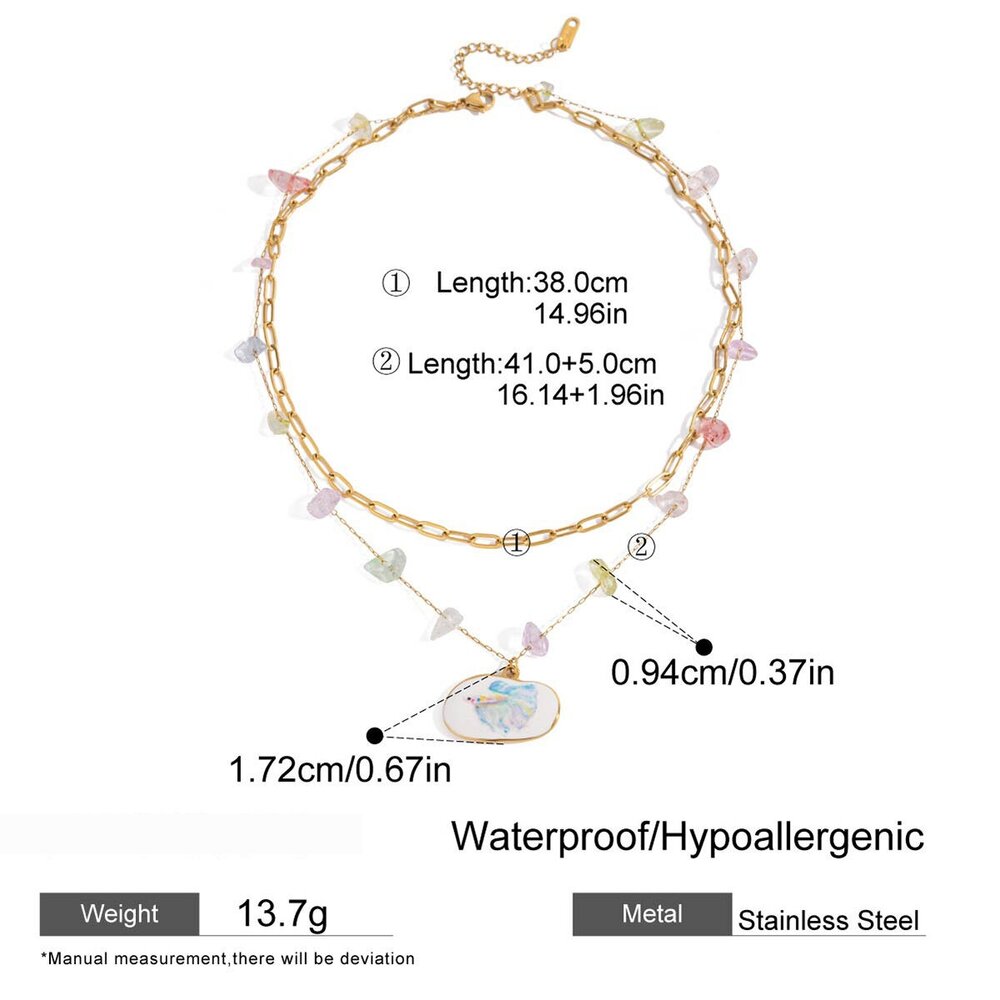 1 Piece Tropical Fish Stainless Steel Waterproof Gold Color Women's Pendant Necklaces Picture2