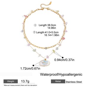 1 Piece Tropical Fish Stainless Steel Waterproof Gold Color Women's Pendant Necklaces h5 Picture2